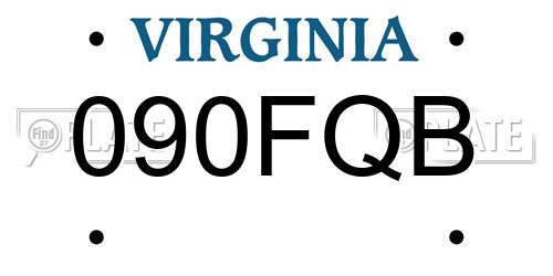 090FQB Virginia License Plate