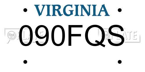 090FQS Virginia License Plate