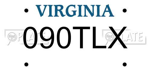 090TLX Virginia License Plate