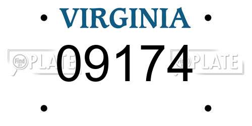 09174 Virginia License Plate