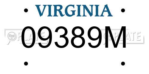 09389M Virginia License Plate