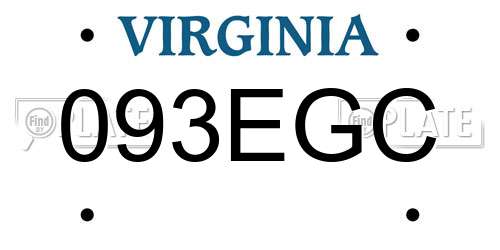093EGC Virginia License Plate