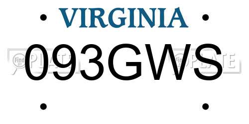 093GWS Virginia License Plate