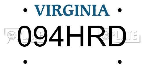 094HRD Virginia License Plate