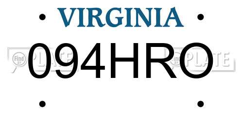 094HRO Virginia License Plate