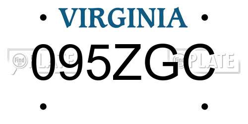 095ZGC Virginia License Plate
