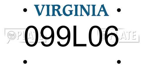 099L06 Virginia License Plate