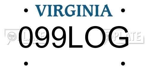 099LOG Virginia License Plate