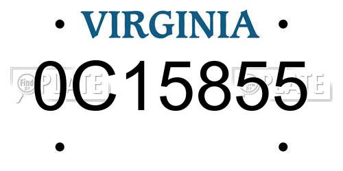 0C15855 Virginia License Plate