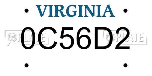 0C56D2 Virginia License Plate