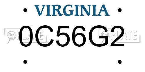 0C56G2 Virginia License Plate