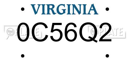 0C56Q2 Virginia License Plate