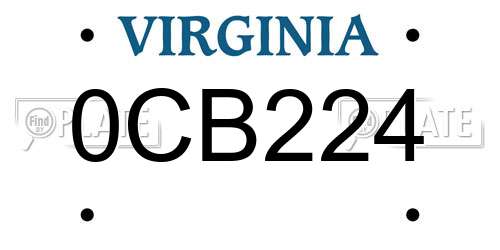 0CB224 Virginia License Plate