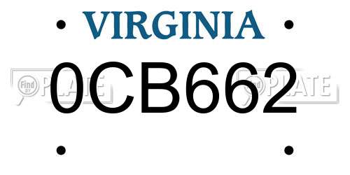 0CB662 Virginia License Plate