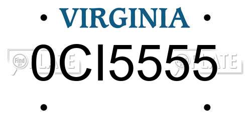 0CI5555 Virginia License Plate