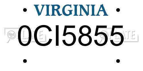 0CI5855 Virginia License Plate
