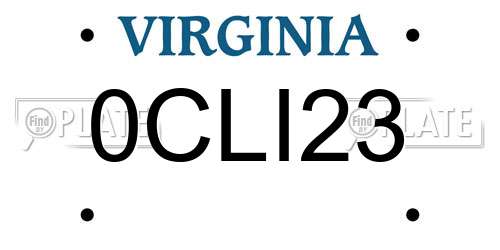 0CLI23 Virginia License Plate