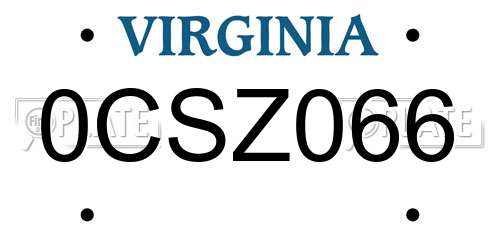 0CSZ066 Virginia License Plate