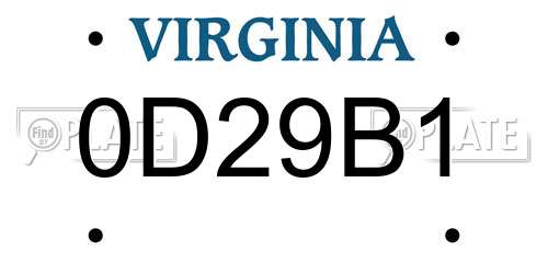 0D29B1 Virginia License Plate