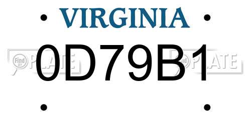 0D79B1 Virginia License Plate