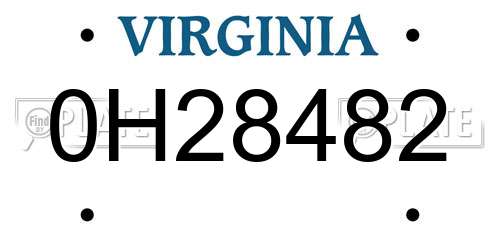0H28482 Virginia License Plate