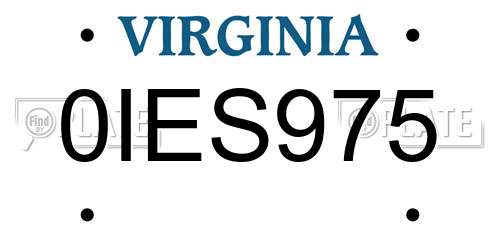 0IES975 Virginia License Plate