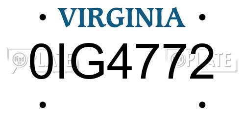 0IG4772 Virginia License Plate
