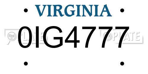 0IG4777 Virginia License Plate
