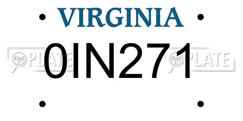 0IN271 Virginia License Plate