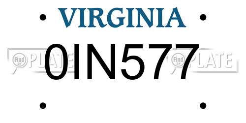 0IN577 Virginia License Plate