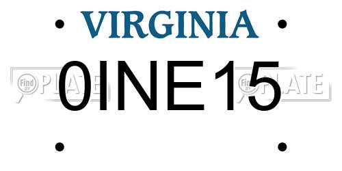 0INE15 Virginia License Plate
