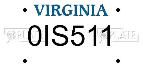 0IS511 Virginia License Plate