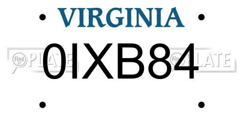0IXB84 Virginia License Plate