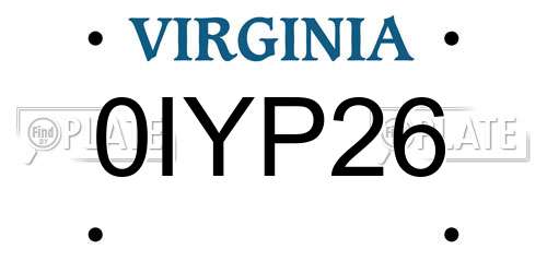 0IYP26 Virginia License Plate