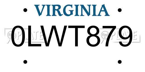 0LWT879 Virginia License Plate