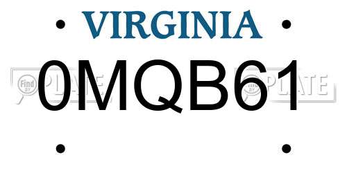0MQB61 Virginia License Plate