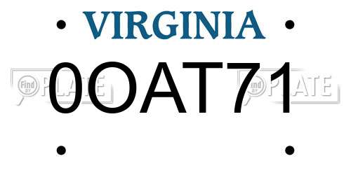 0OAT71 Virginia License Plate