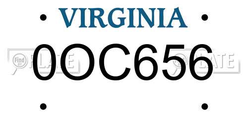 0OC656 Virginia License Plate