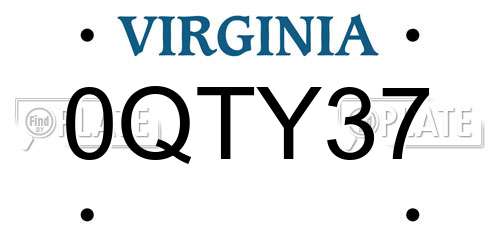 0QTY37 Virginia License Plate