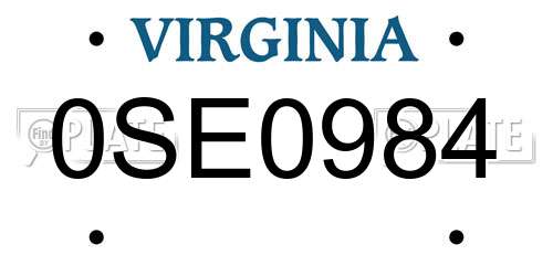 0SE0984 Virginia License Plate
