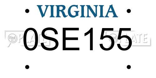 0SE155 Virginia License Plate