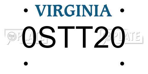 0STT20 Virginia License Plate