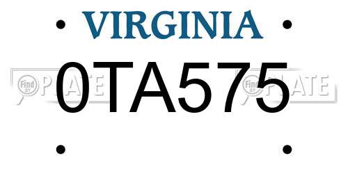 0TA575 Virginia License Plate