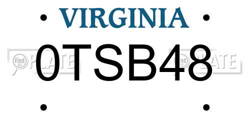 0TSB48 Virginia License Plate
