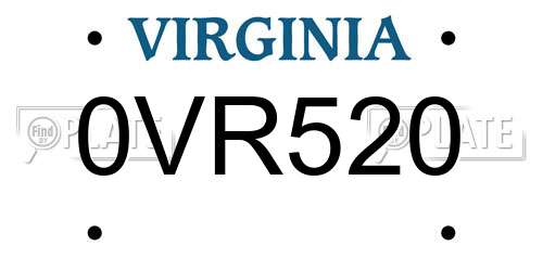 0VR520 Virginia License Plate