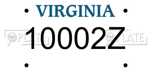 10002Z Virginia License Plate