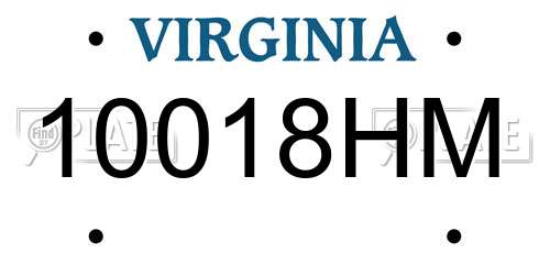 10018HM Virginia License Plate