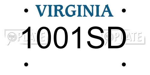 1001SD Virginia License Plate