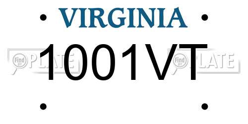 1001VT Virginia License Plate
