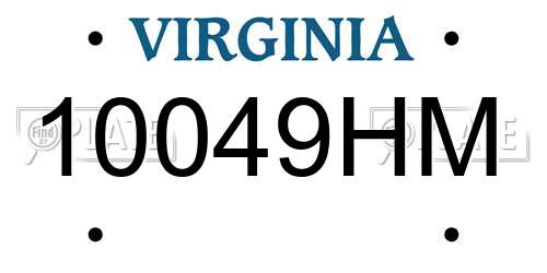 10049HM Virginia License Plate